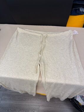 Auden Oat colored Sweater Knit Drawstring Lounge pants wide leg pant 3x